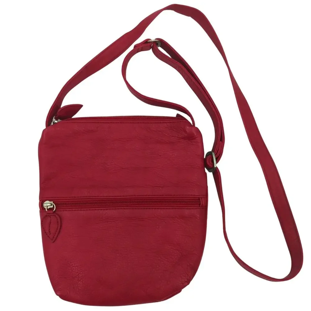 Osgoode Marley Bag Red Crossbody Leather Leaf Artisan